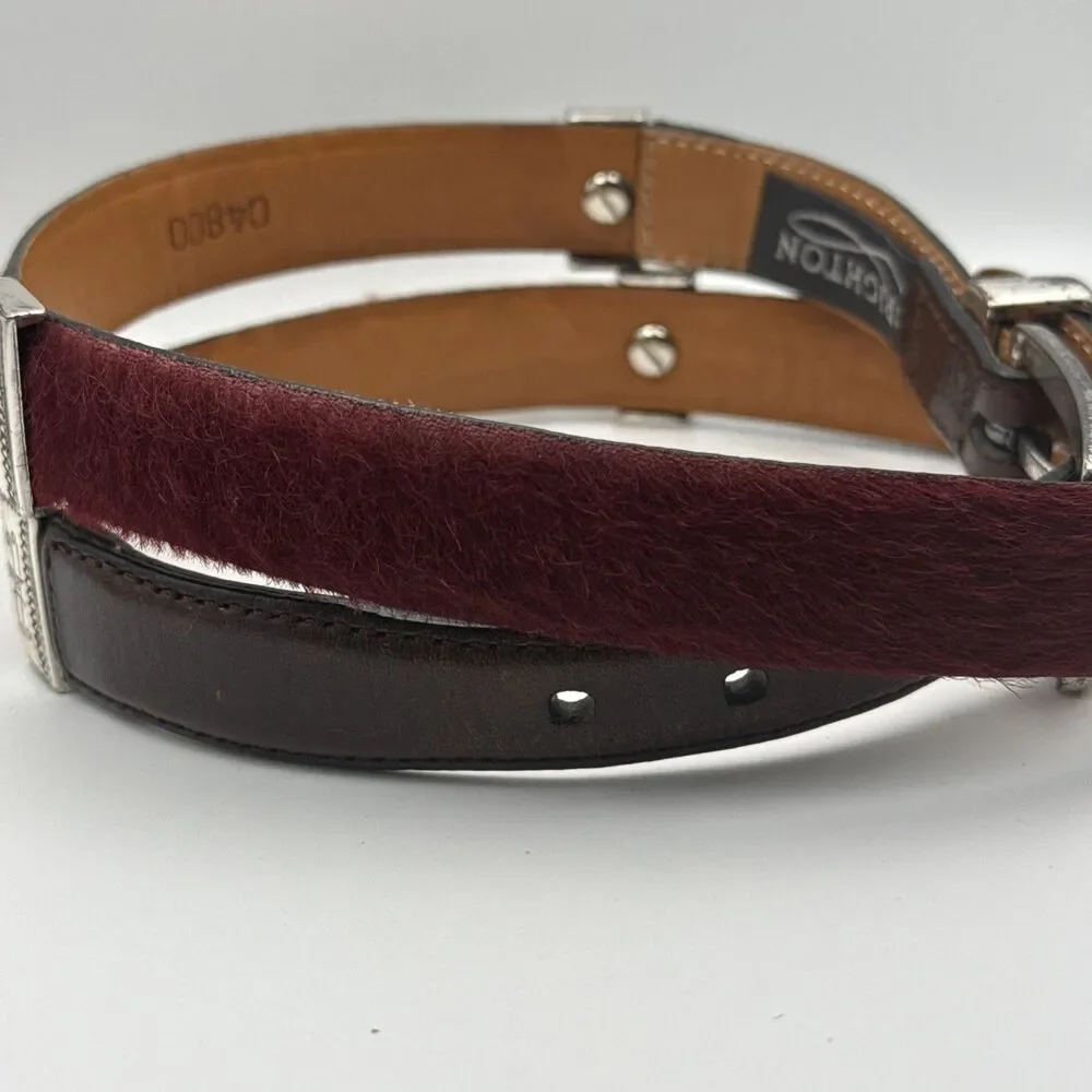 Brighton Men's Leather Belt 04800 Multi Color Band Silver Tone 34 ?Cowhide